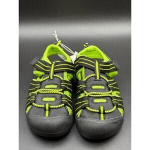 Kids Water Shoes Size 8 Black Neon Green Keen-style Fisherman Sandals NWT
